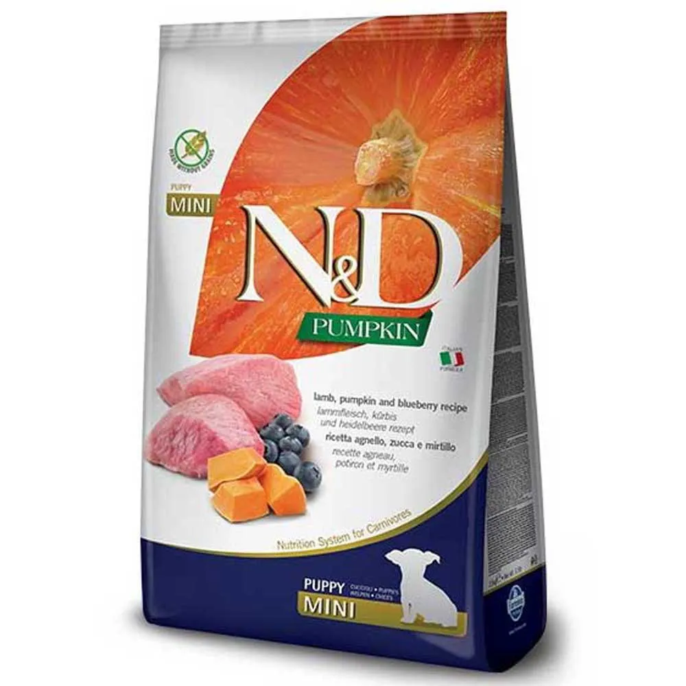 Farmina N&D Puppy Mini Pumpkin Lamb And Blueberry Dog Food 7kg