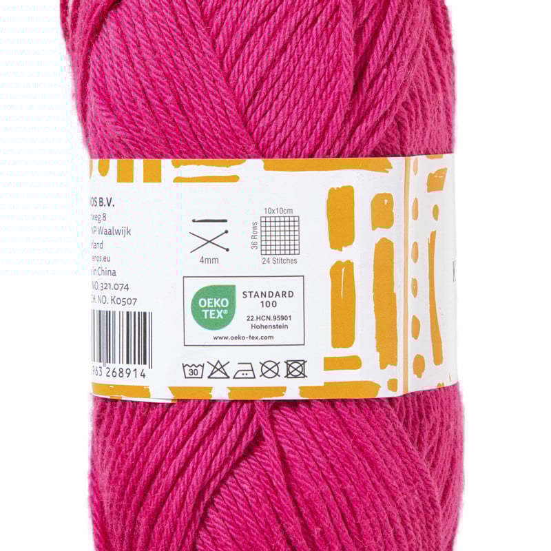 Garen katoen - fuchsia - 50 gram - 125 meter