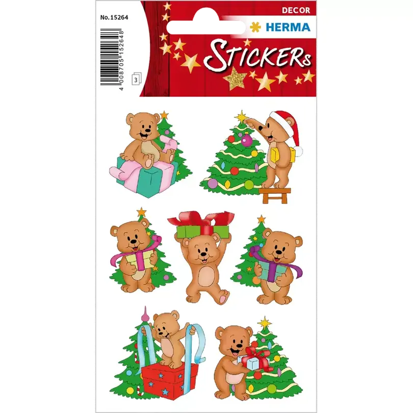 Sticker 3er-Set Weihnachtsbären