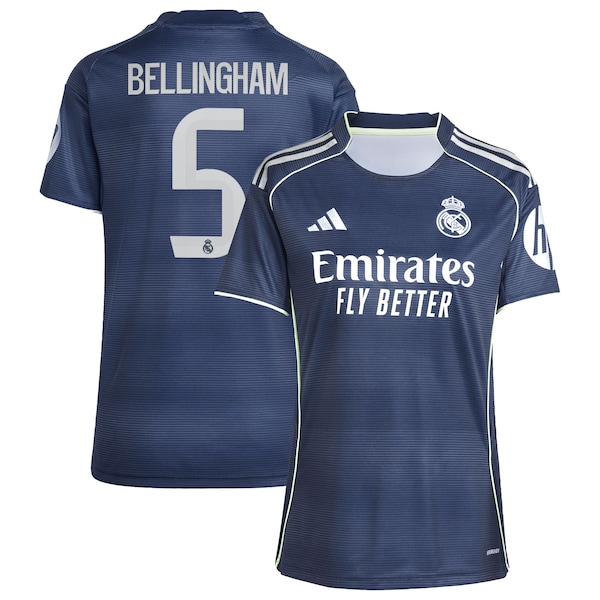 Jude Bellingham Los Merengues adidas Women's 2025/26 Away Replica Player Jersey - Blue/White