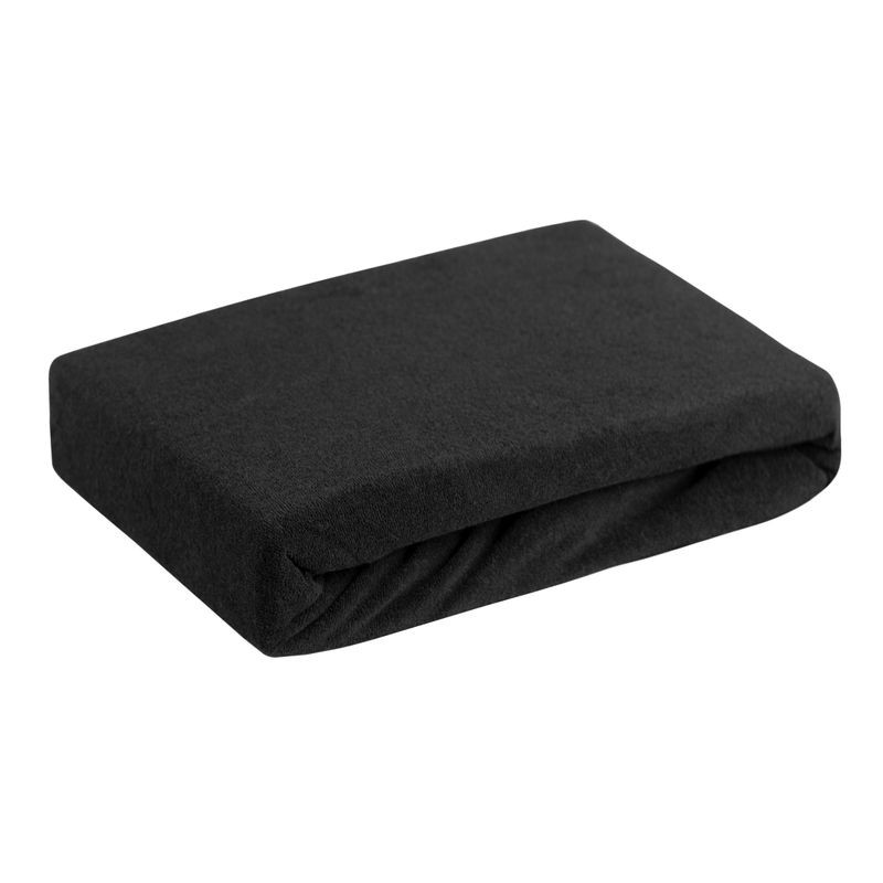 Prześcieradło frotte z gumką 180x200 czarne na materac 20 cm