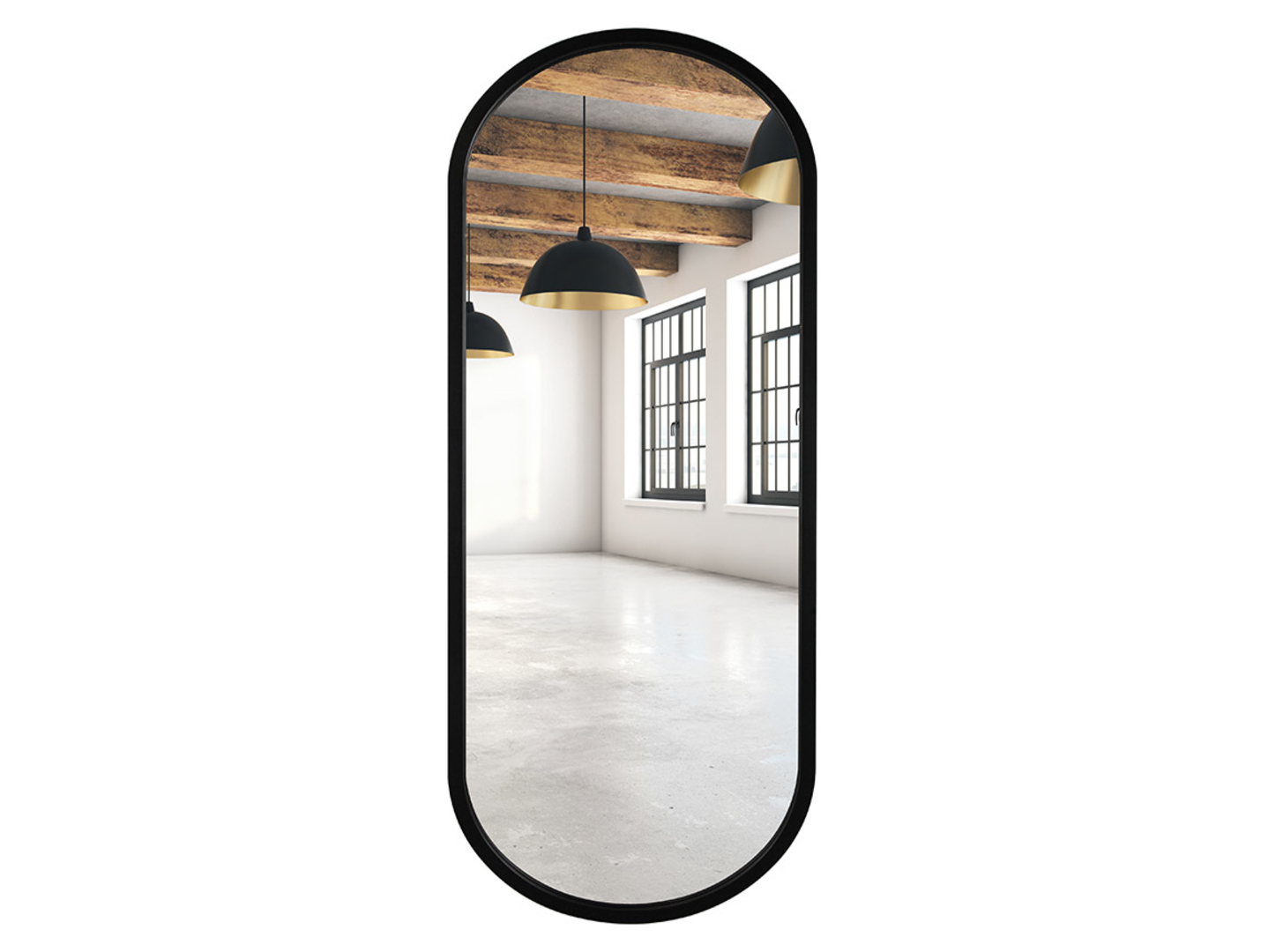 Lustro ścienne 55x120 cm owalne czarne mat