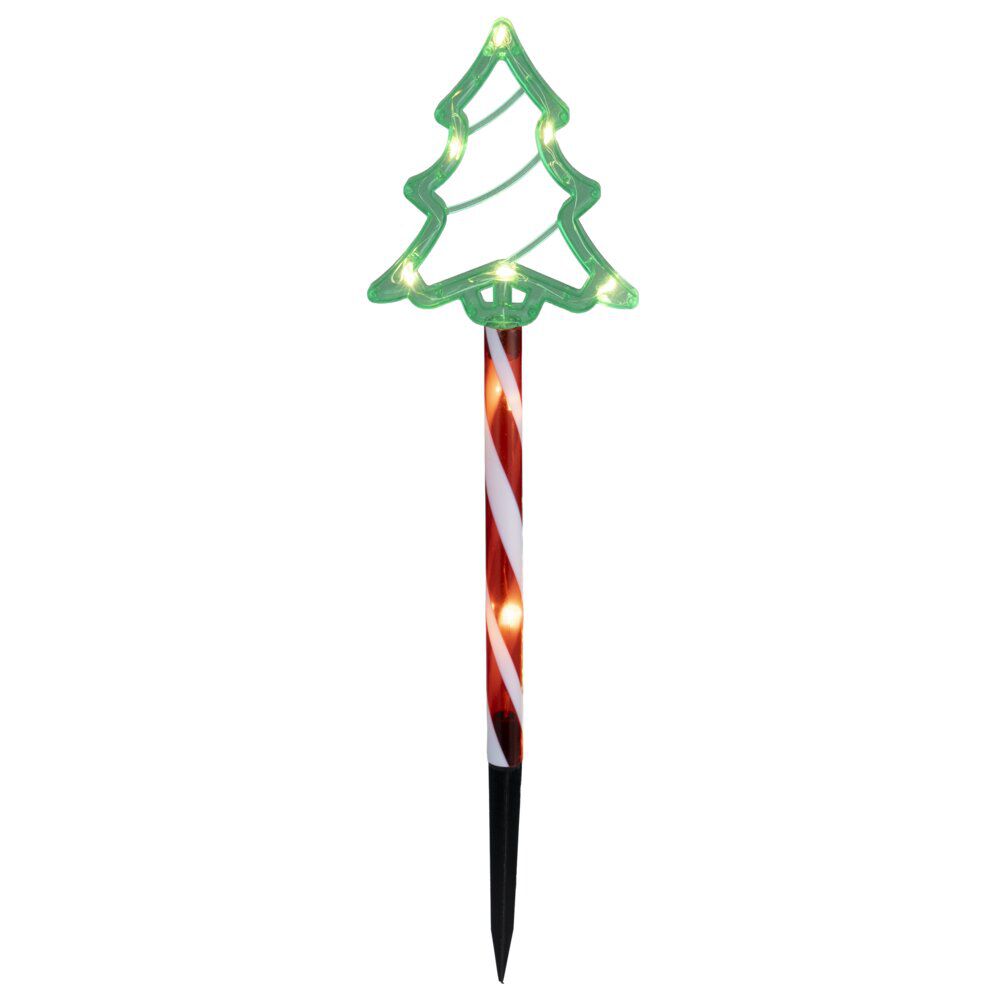 Décoration de No&euml;l à planter x6 lumineux 48LED étoile ou sapin H45cm (2 modèles)