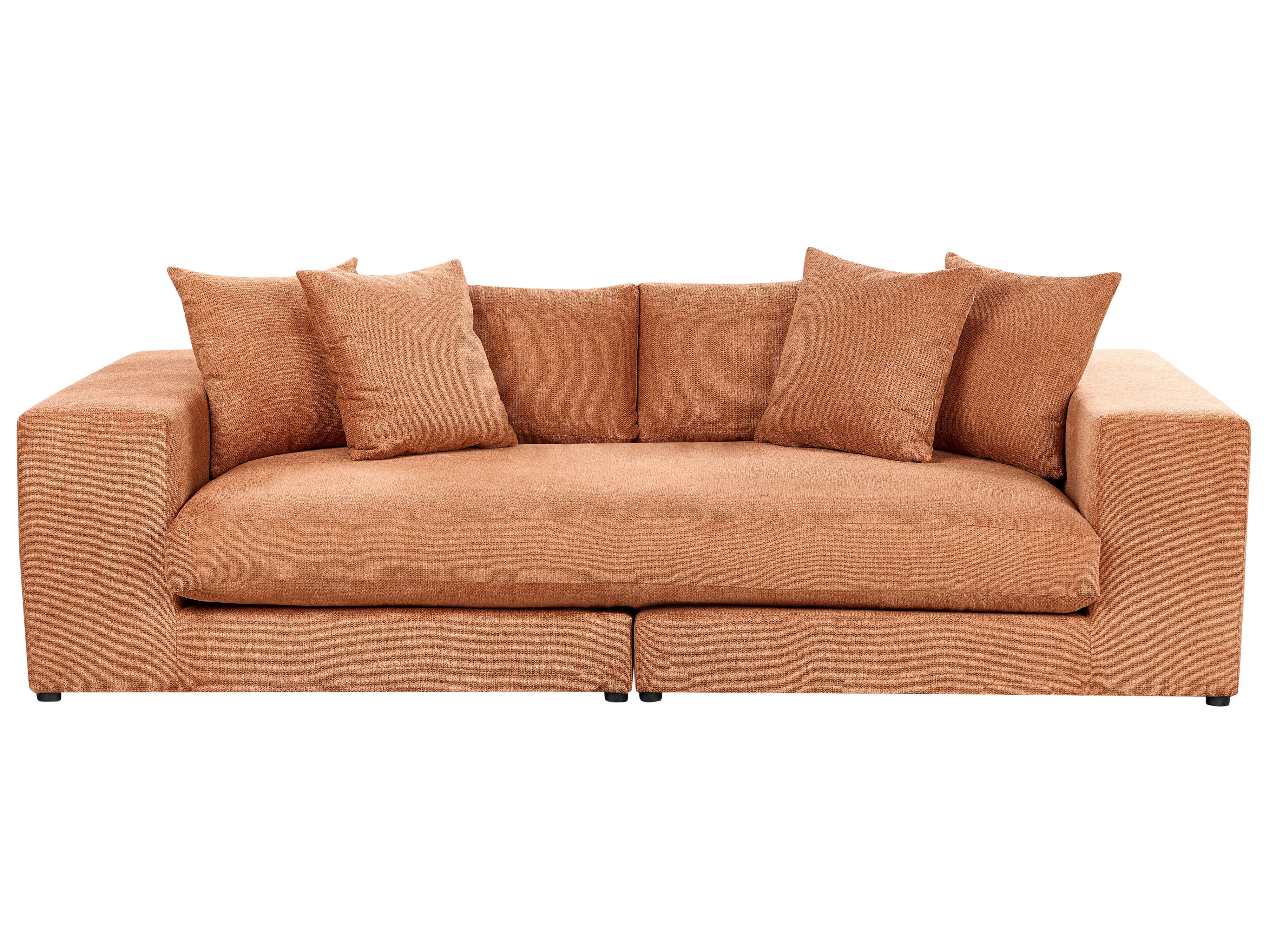 Sofa 3 Seater GLORVIKA Fabric Orange