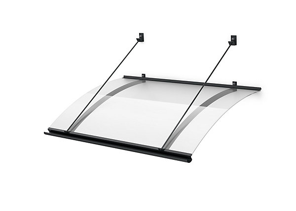 ARCTOM Auvent Kwar 160x82, couleur anthracite RAL7016, plaque incolore PMMA