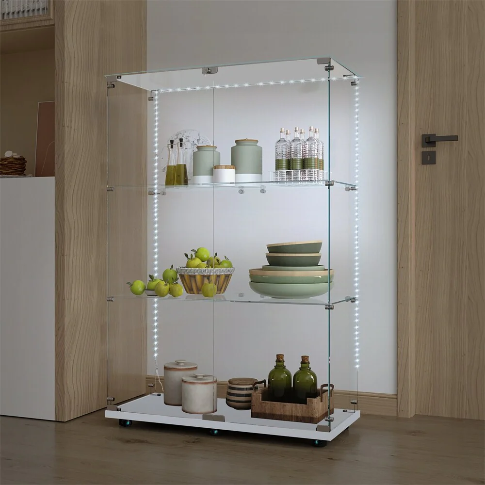 Tempered Glass Display Cabinet,Storage Cabinet,File Cabinet,with LED