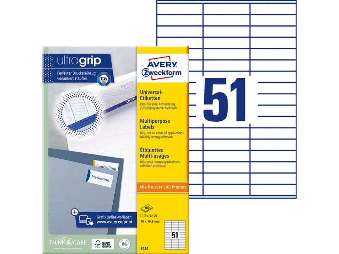 Etiketten 100er-Set Universal-Etiketten