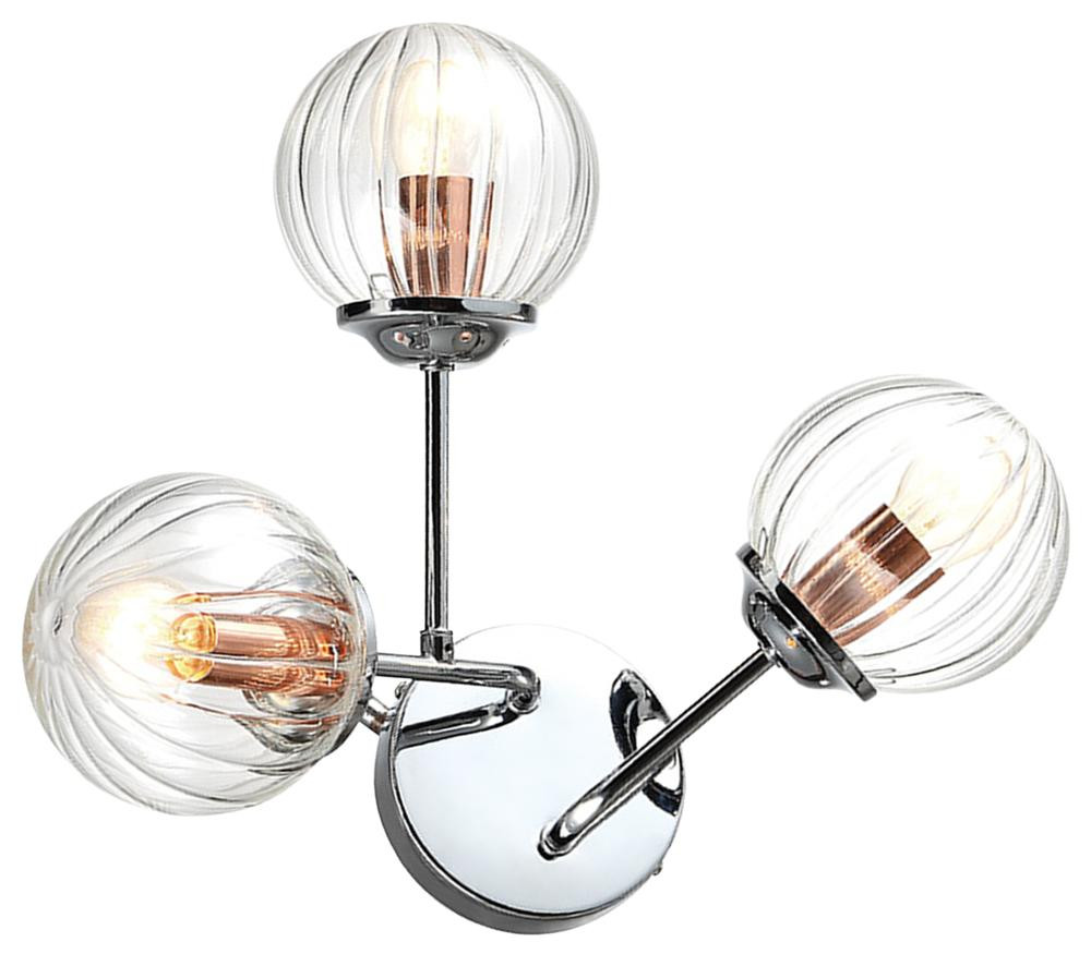 Lampa kinkiet BEST 3x40w e14 chrom miedź