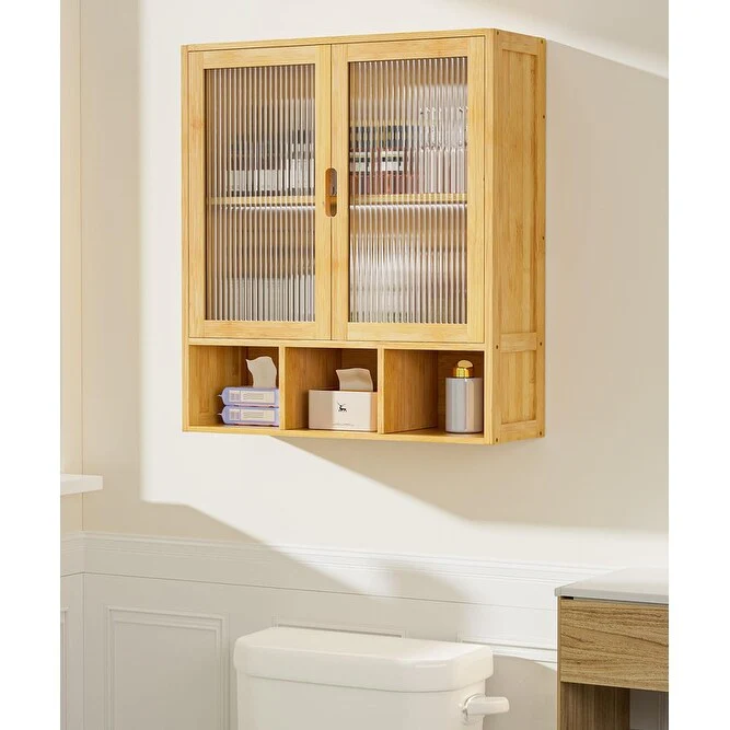 Bathroom Wall Cabinet with 2 Frosted Door