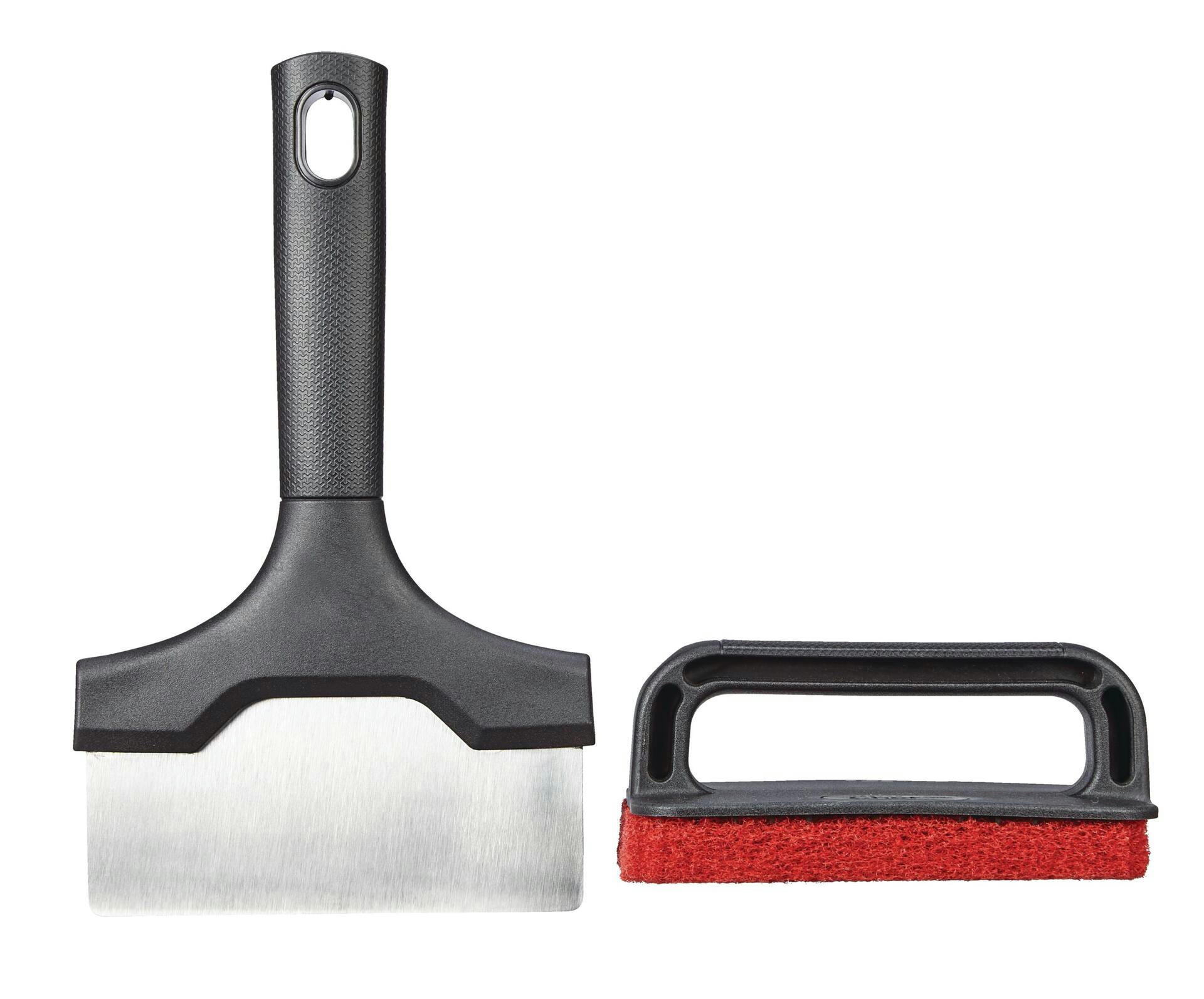 Master Chef Griddle Cleaning Kit Includes Scouring Pad w/ Handle & Wide Scraper