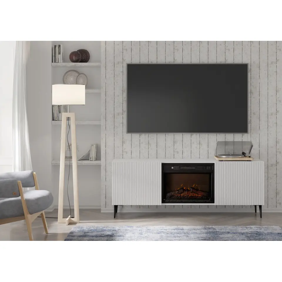 Ravenna B TV -meubel 2D 170 cm met open haard wit mat