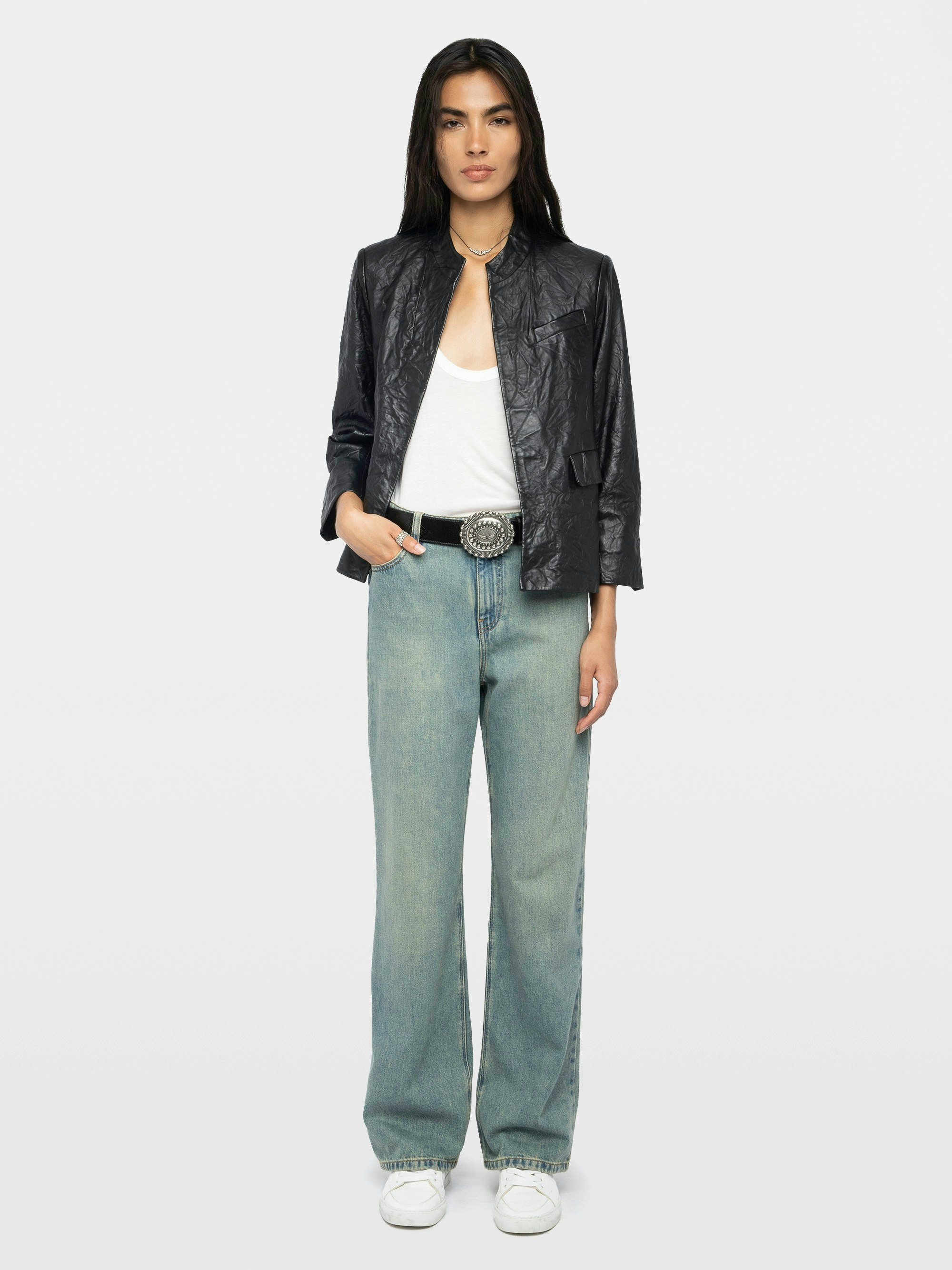 Blazer Veryn Cuir Froissé