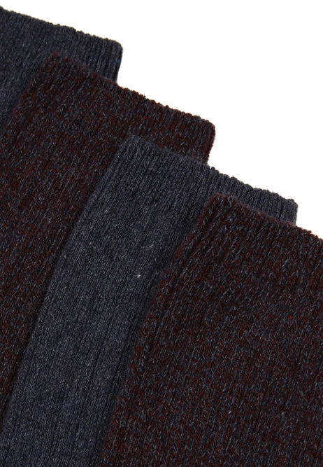 Mens 2pk Burgundy & Navy Wool Blend Thermal Socks