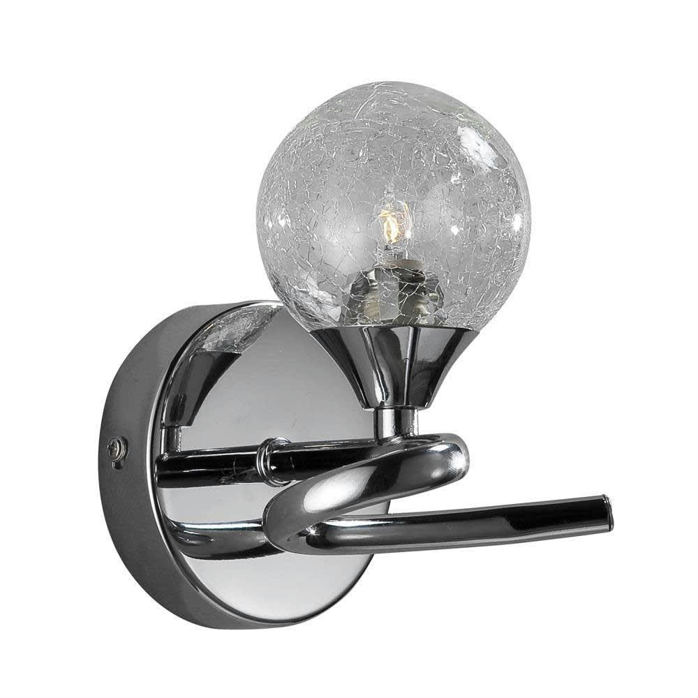 LOTTO - Applique chromée et abat-jour en verre transparent