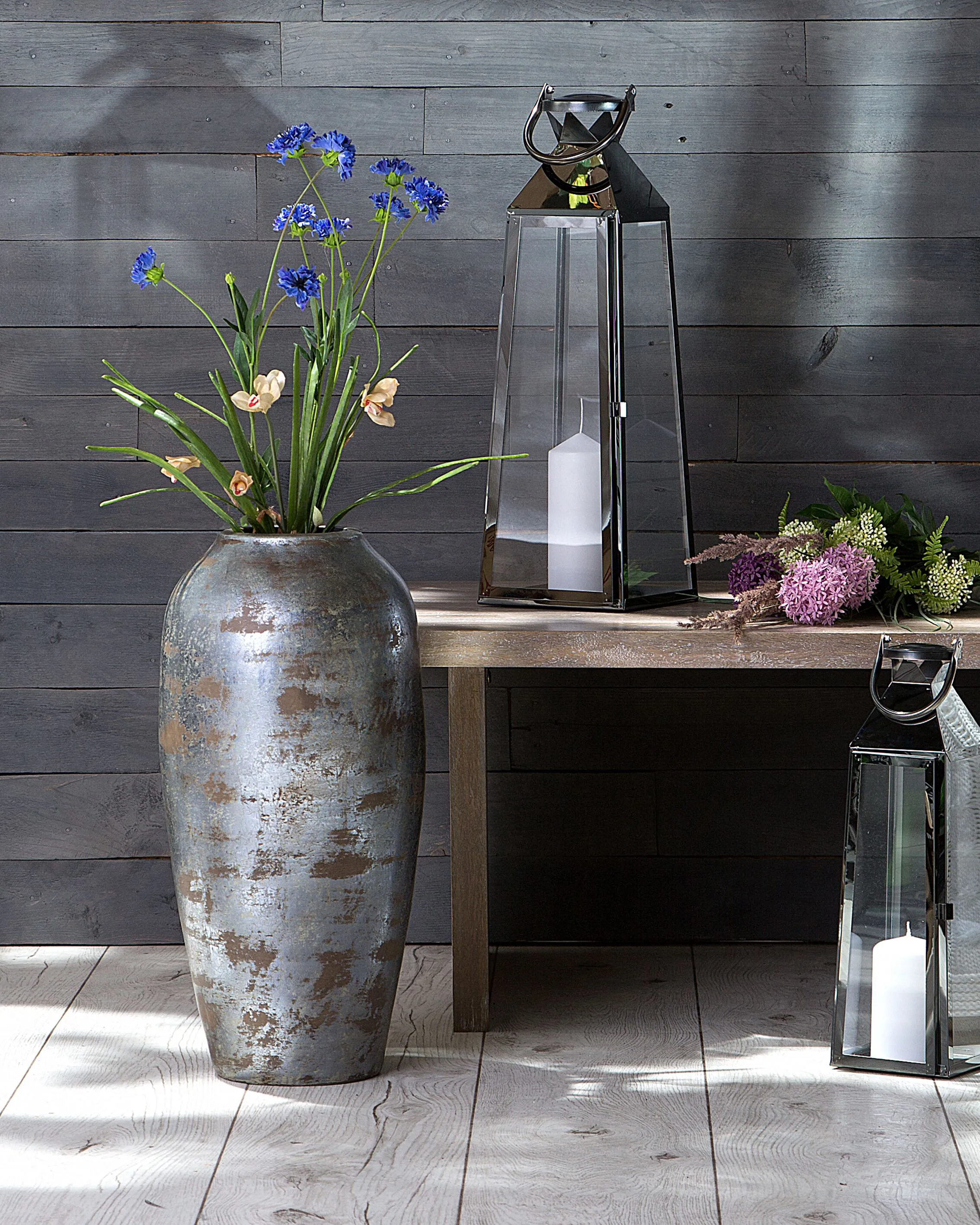 Decorative Vase LORCA Ceramic 48 cm Dark Grey