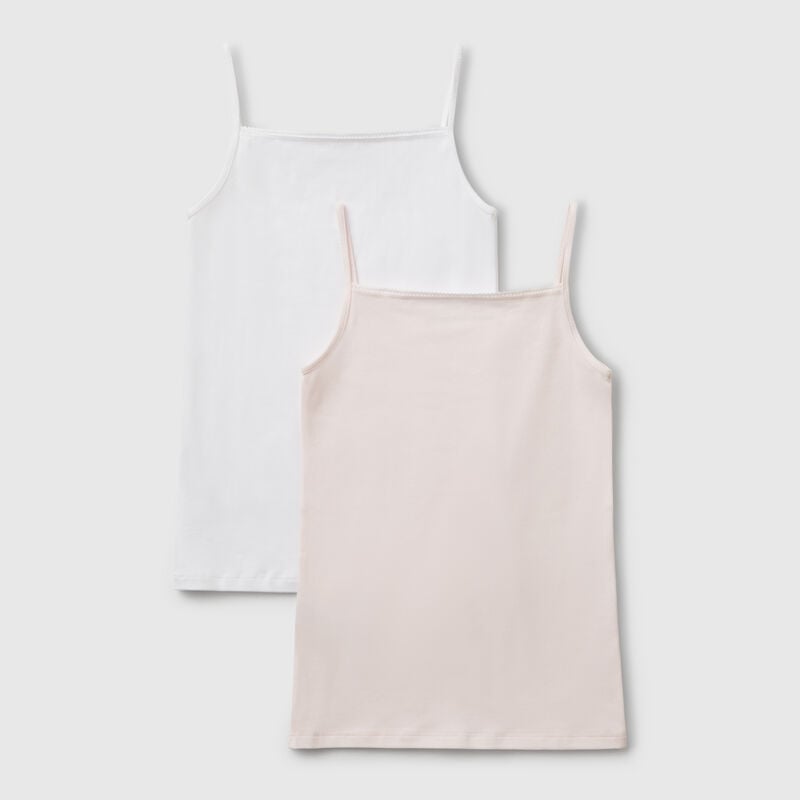 Two camisoles in stretch cotton