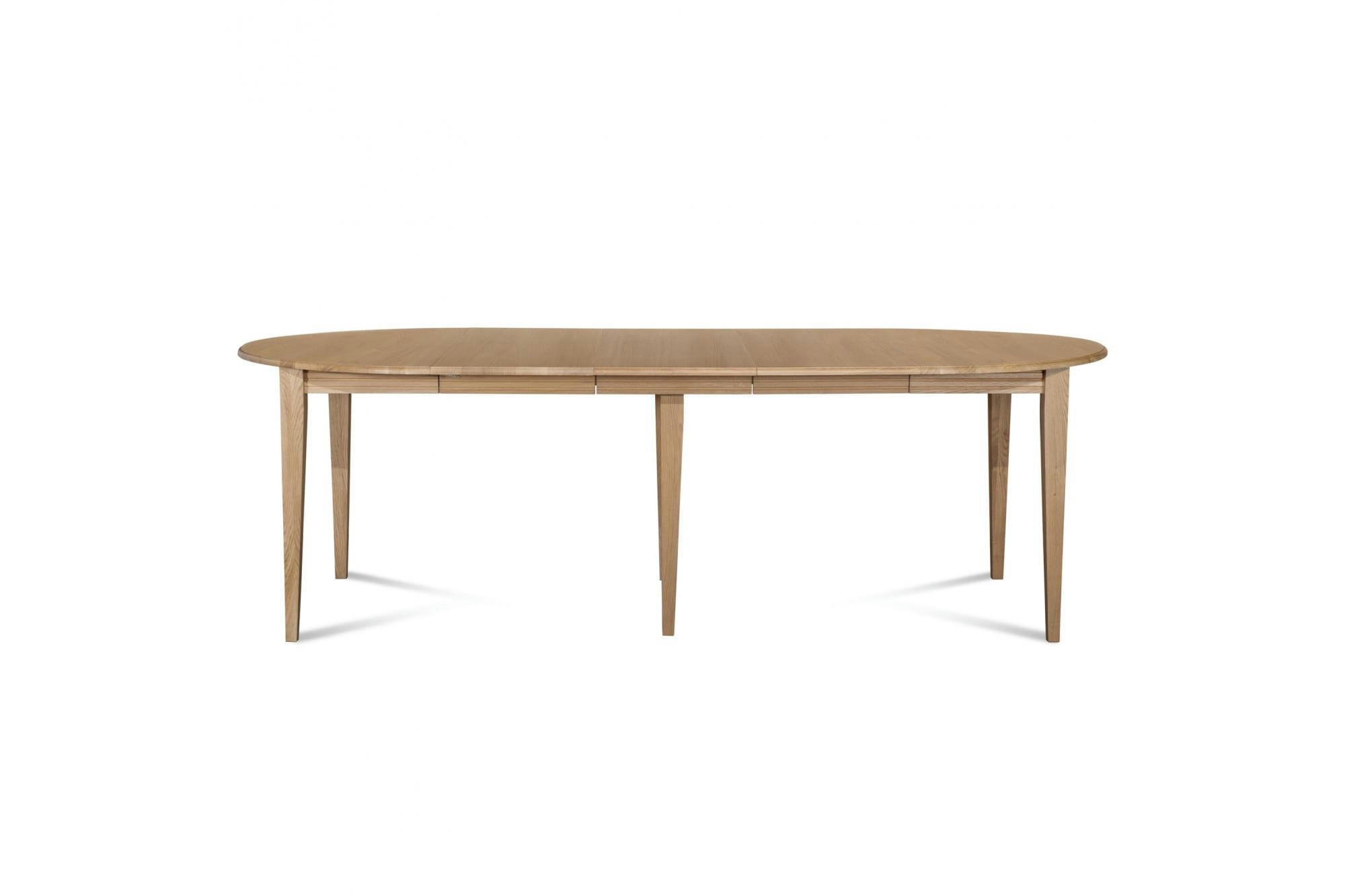 VICTORIA - Table ronde 6 pieds fuseau 105 cm + 3 rallonges bois