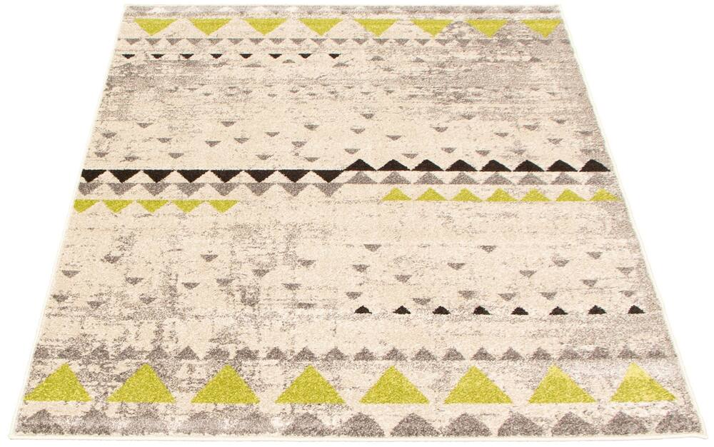 ECARPET Remi Indoor Geometric Area Rug, Ivory/Green, Assorted Sizes