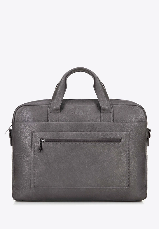 Torba na laptopa 17" z imitacji skóry szara