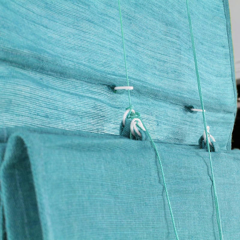 TRIBU - Store voilage en jute et coton bleu clair 60x200