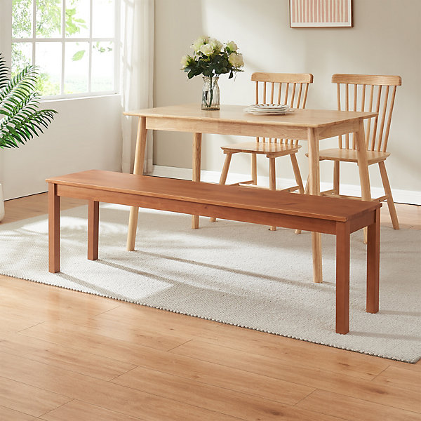 Banc de salle à manger Trerunulu 160 x 35 x 45 cm effet noyer en.casa