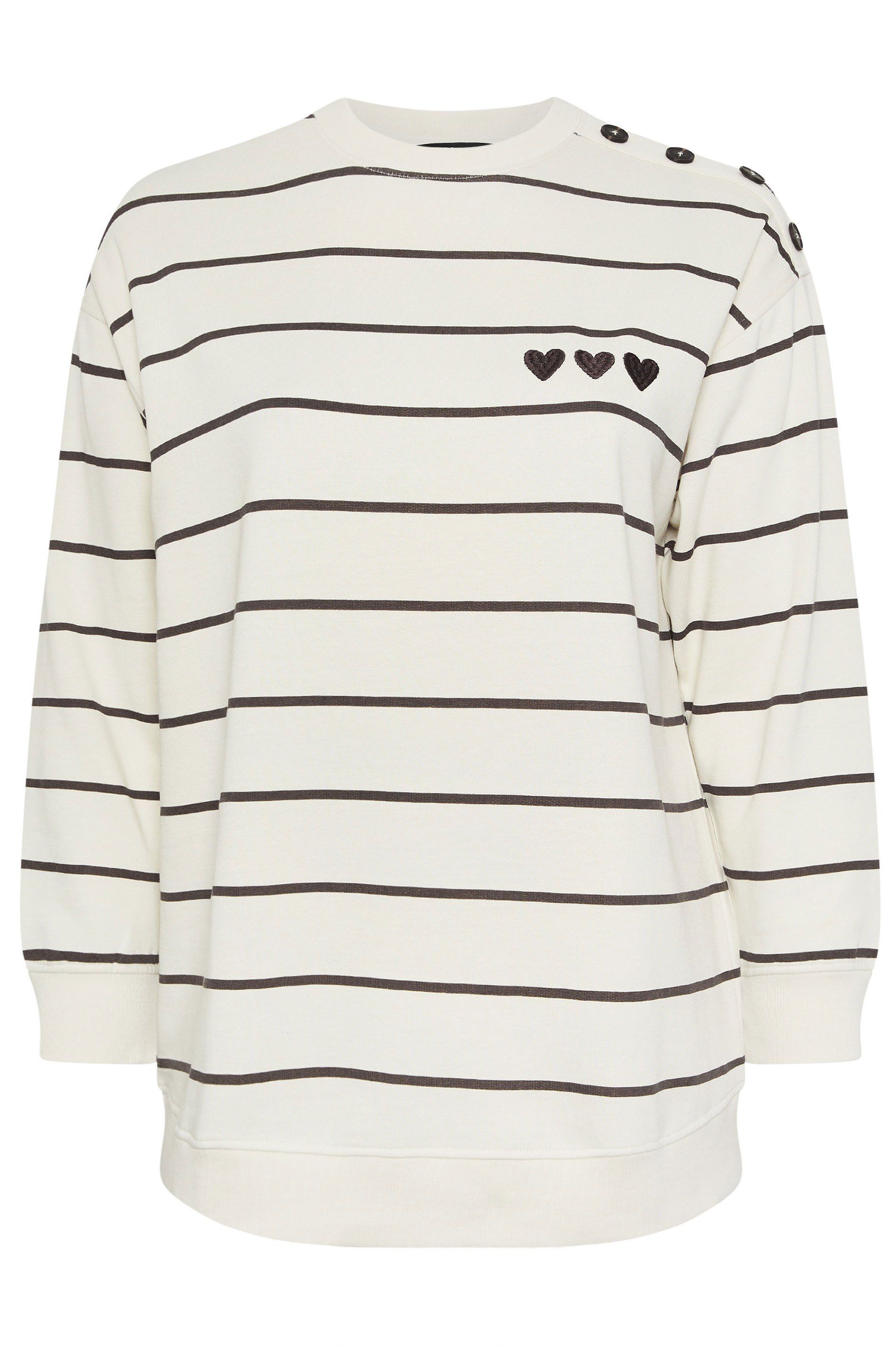 Yours Stripe Embroidered Sweatshirt