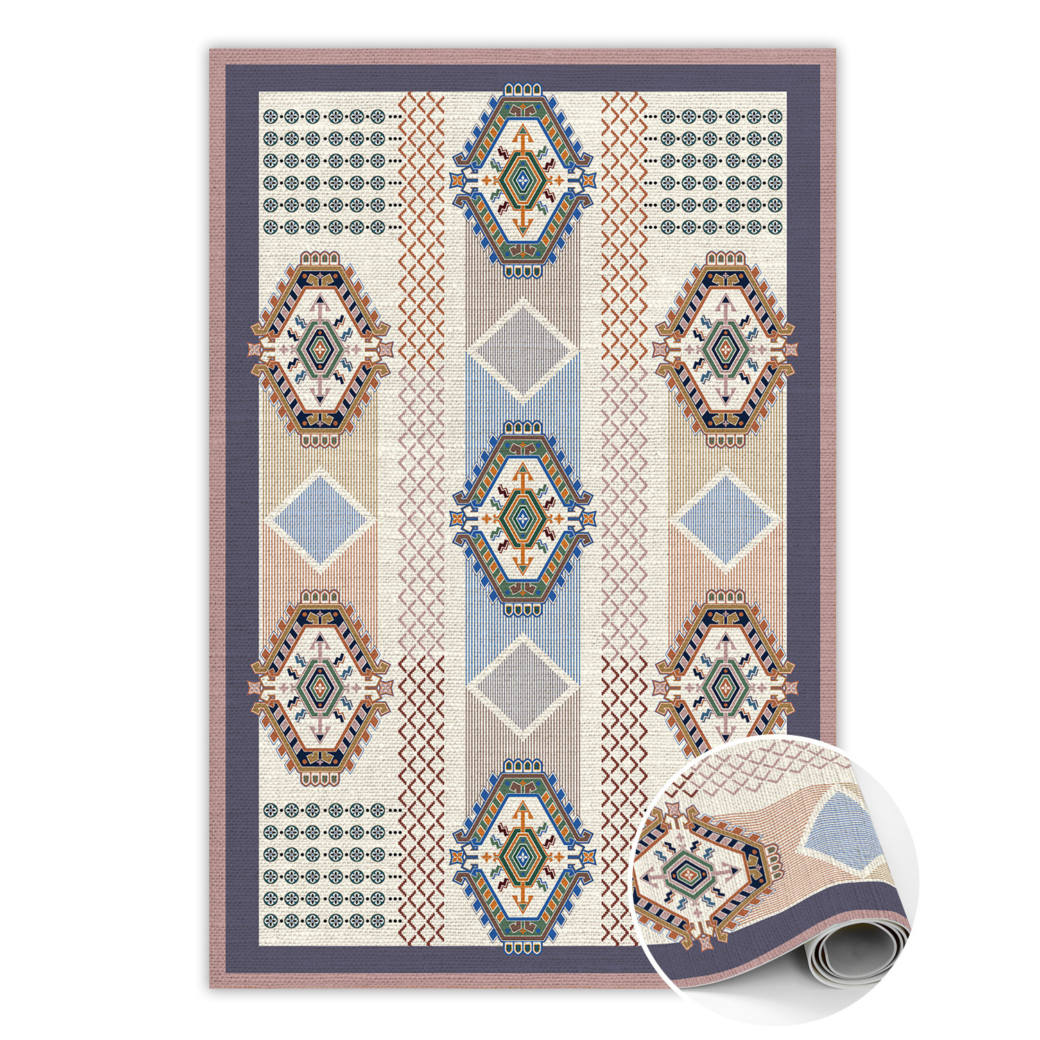 Modny dywan winylowy Perska geometria 60 x 90 cm