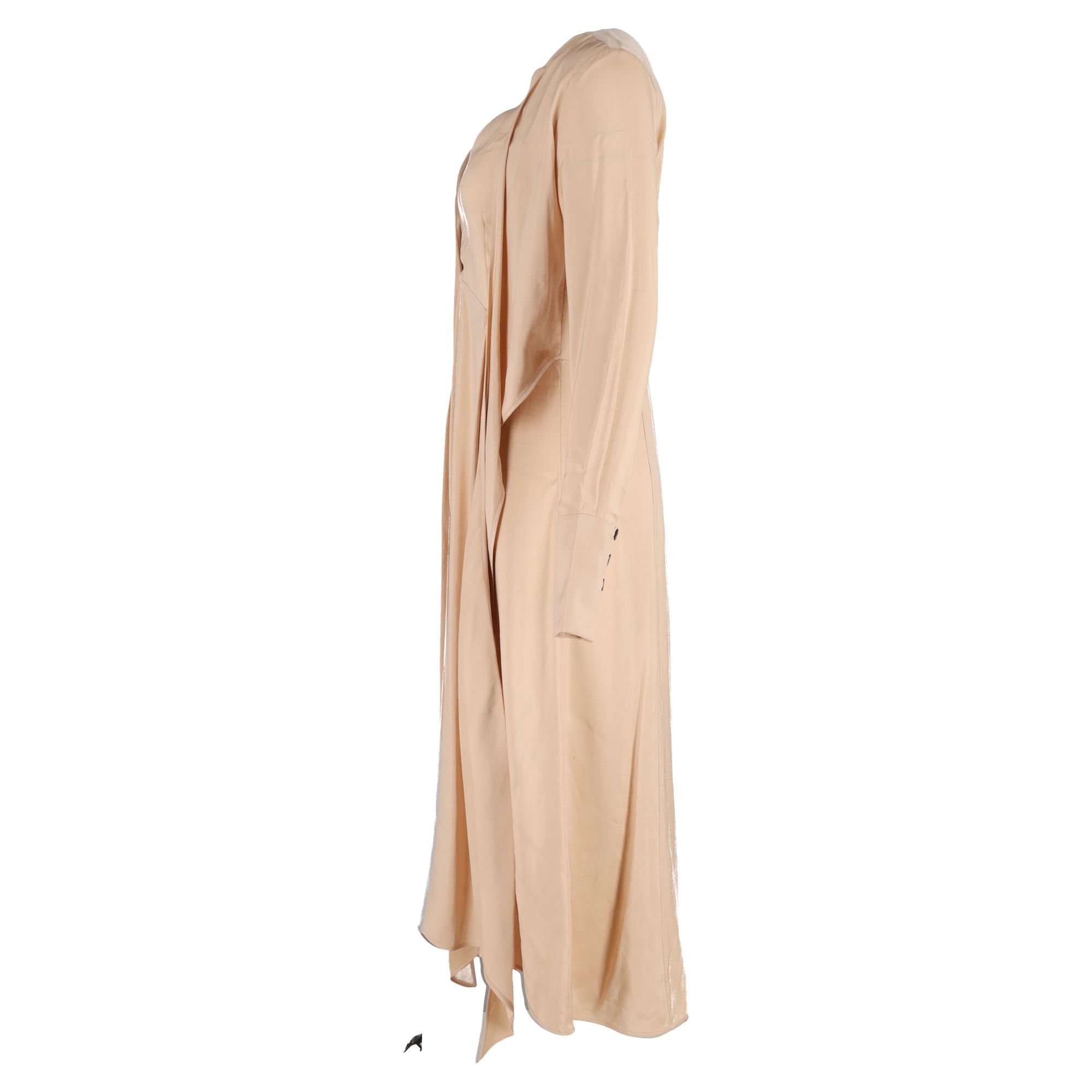 Petar Petrov Preloved Dedra Bow Detail Maxi Dress in Beige Viscose