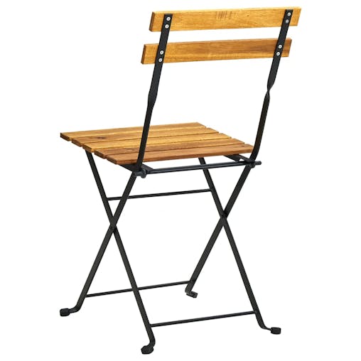 NNEVL Folding Bistro Chair 4 pcs Solid Acacia Wood