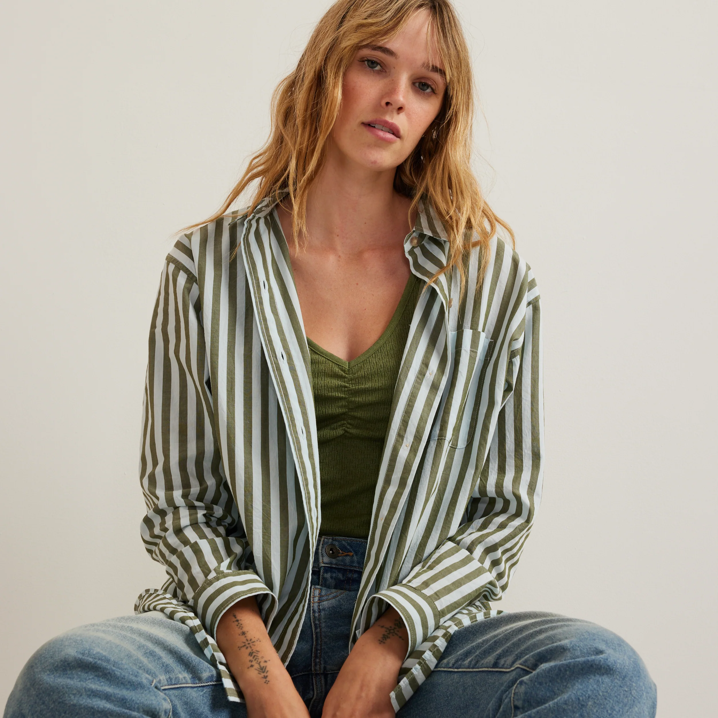 Women's Poplin Button Down Shirt
