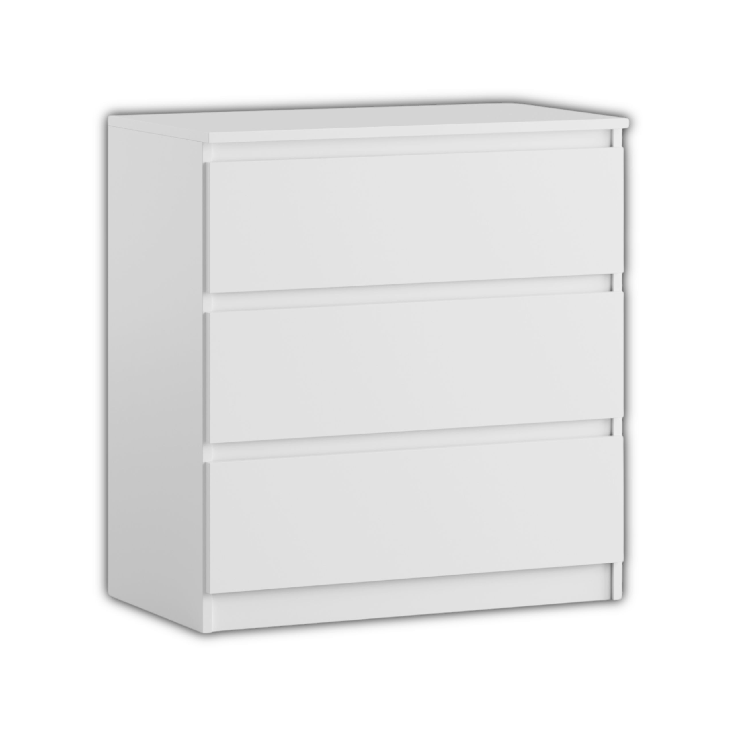 Komoda BASIC 3 szuflady – Biała | 71x75x40 cm