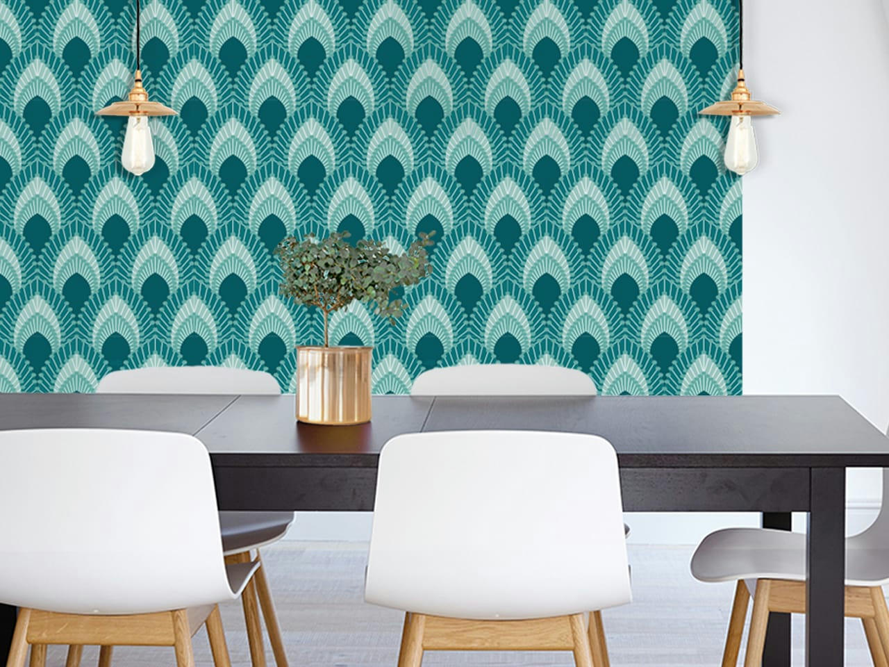 - Papier peint adhésif plumes de paon malachite 80cmx2m50