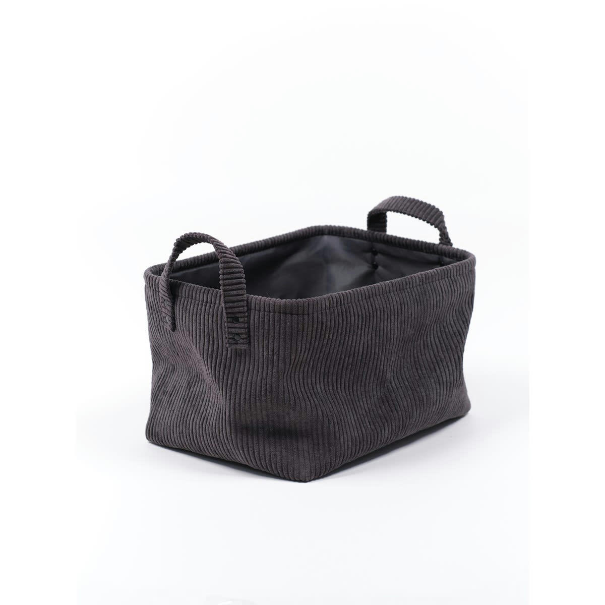 - Panier de rangement en velours gris
