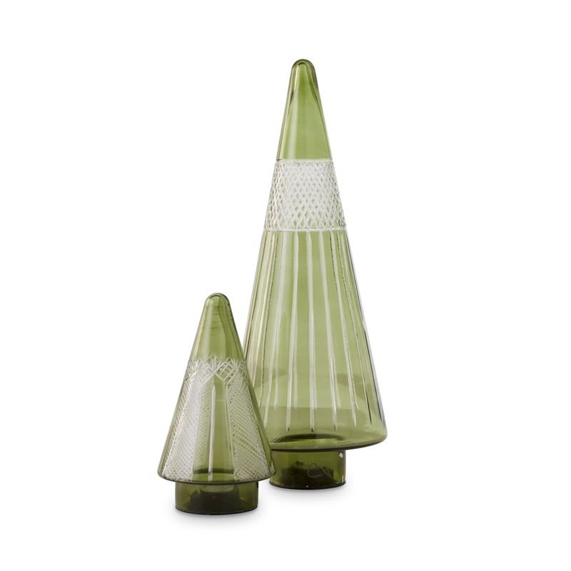 Cut Glass Green Christmas Tree
