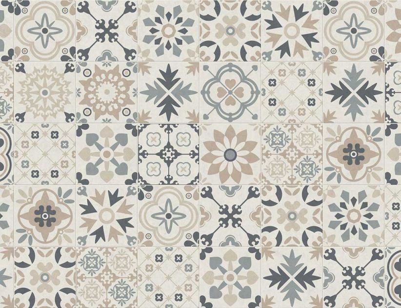 PVC Calypso Tile Beige, Grau 4m