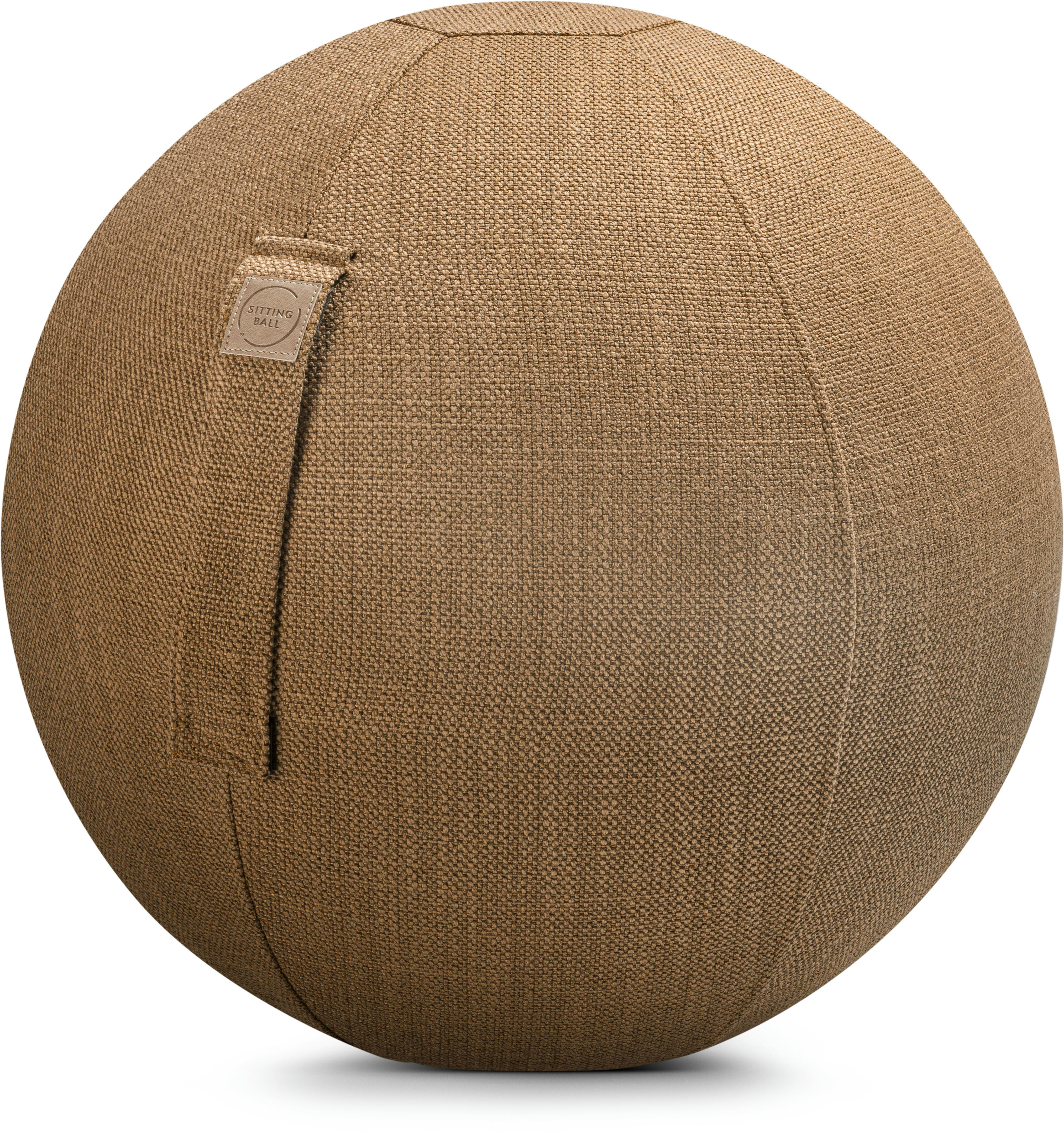 AUSTIN - Balle d'assise tissu jacquard caramel avec poignée polyester D65
