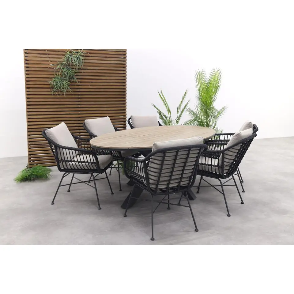 GI Margriet / Edison Ovale 6-delige Tuinset - 220 x 115 cm
