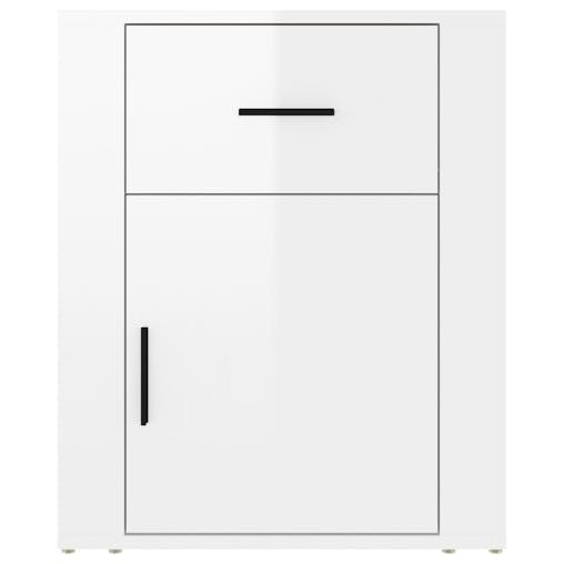 NNEVL Bedside Cabinet High Gloss White 50x36x60 cm Engineered Wood
