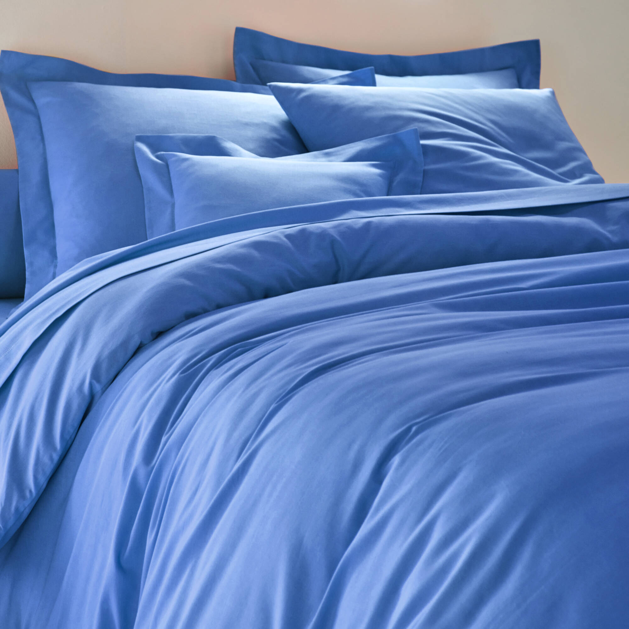 Linge de lit uni polyester-coton Colombine