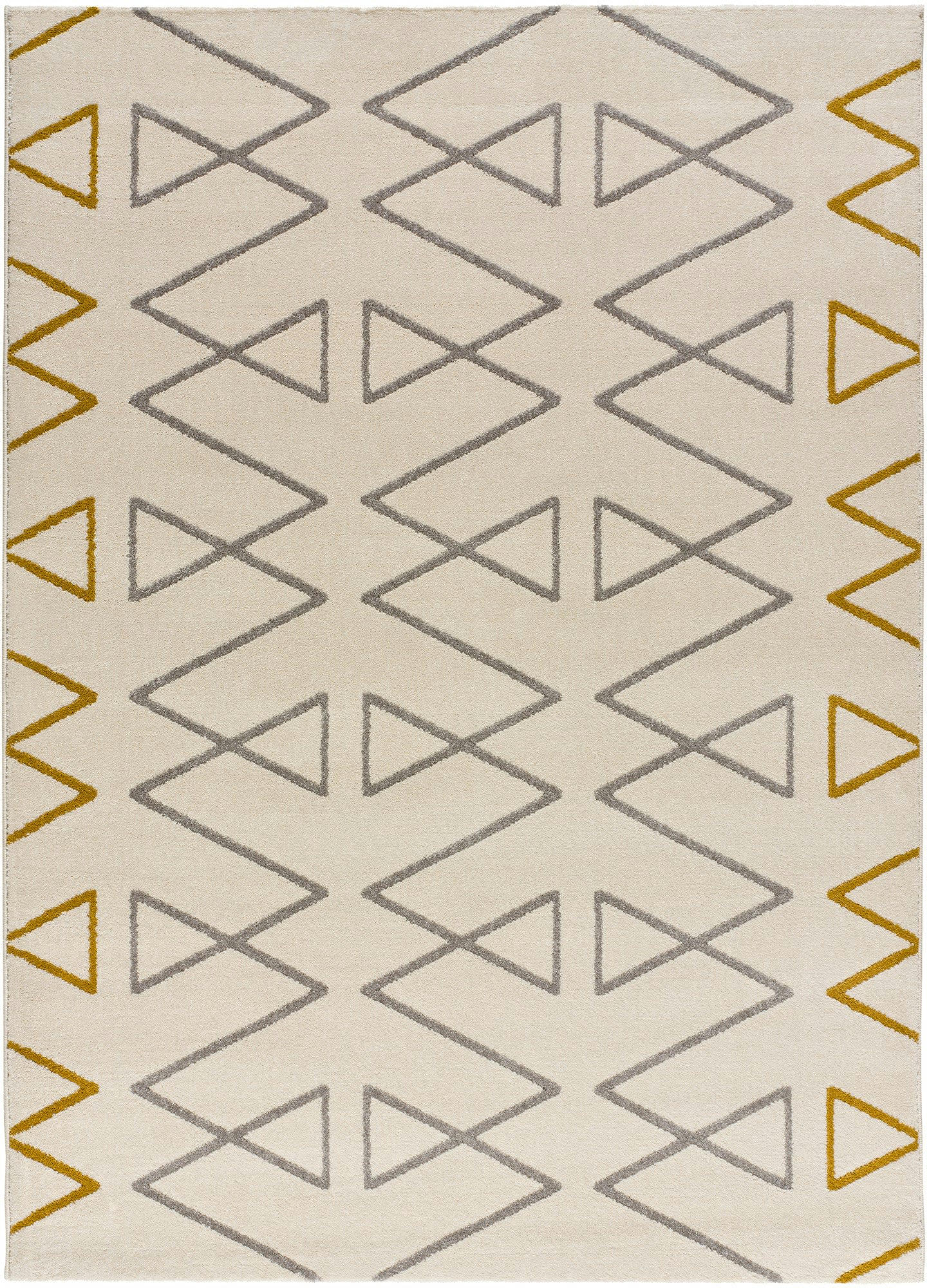 ASHLEY - Tapis géométrique en blanc, 80x150 cm