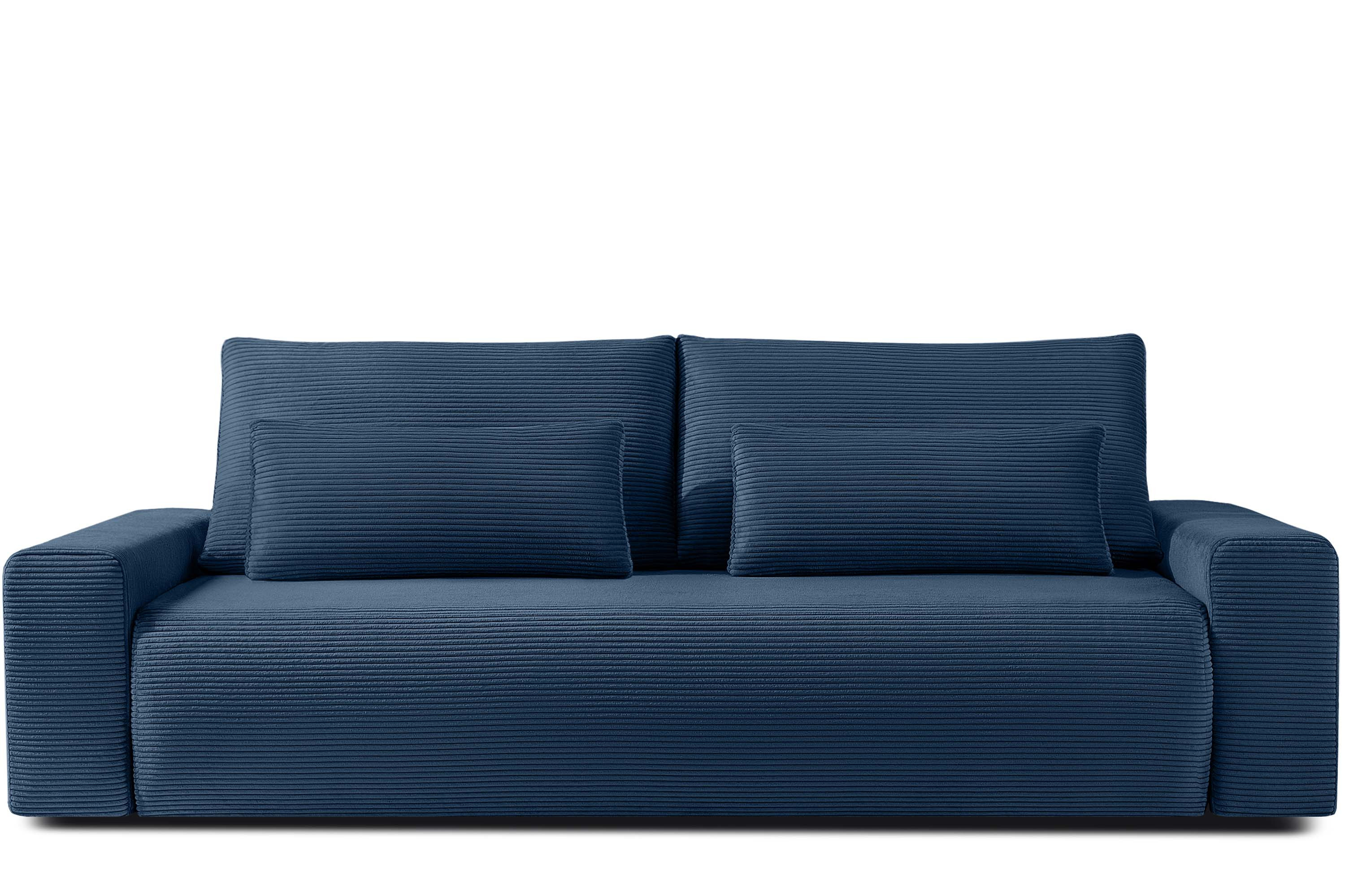 KONSIMO MOLLIS rozkładana sofa trzyosobowa, pojemnik na pościel, sztruks
