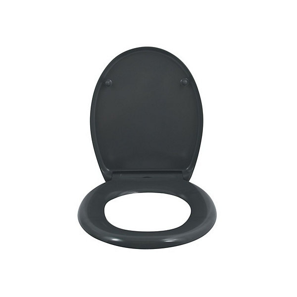Abattant wc EASY CLIP Thermo Dur GrisCharnières Inox Spirella