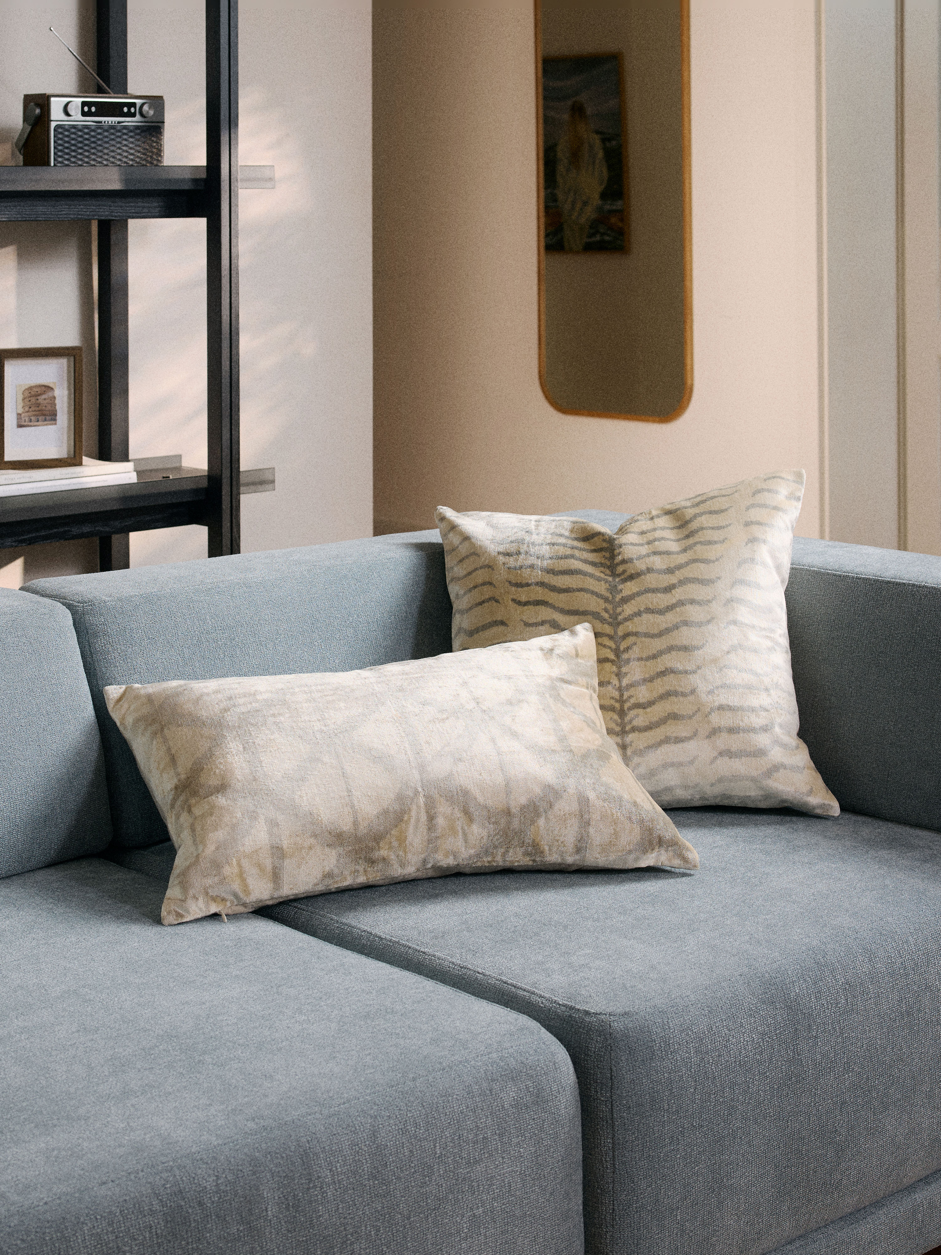 Viskose-Kissenhülle Helene mit gewebtem Jacquard-Muster