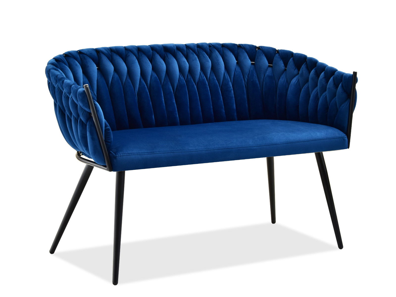 Sofa Rosa Granatowy Welur, Podstawa Czarny