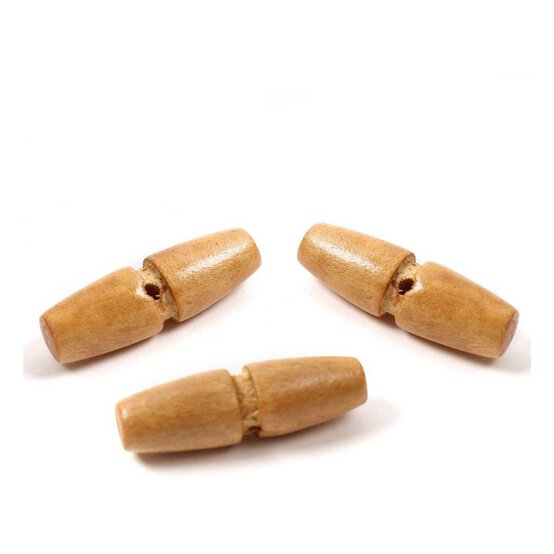 Hemline Wood Novelty Wooden Toogle Button 3 Pack