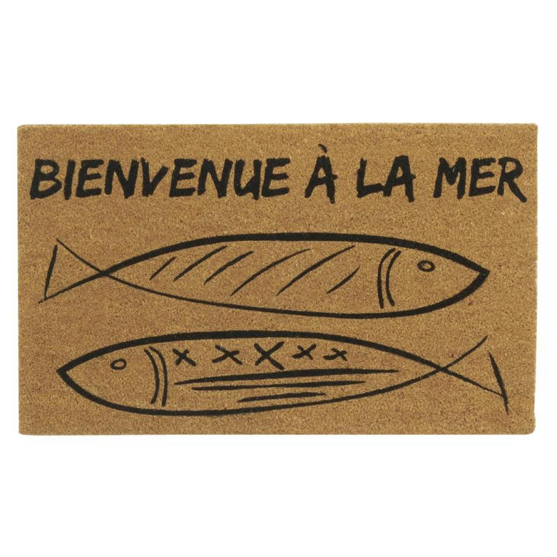 - Paillasson coco intérieur extérieur 75 x 45 cm poissons bienvenue à la