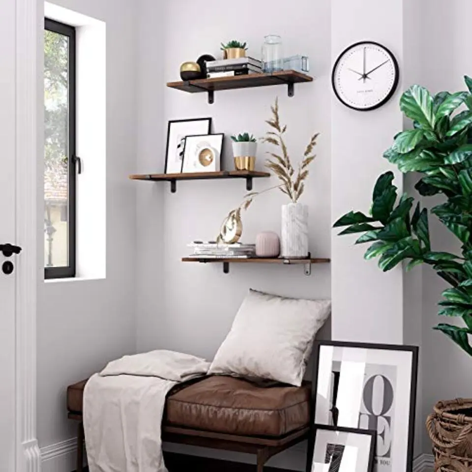 Set van 2 MDF Retro Wandplanken voor Decoratie 15kg Draagvermogen