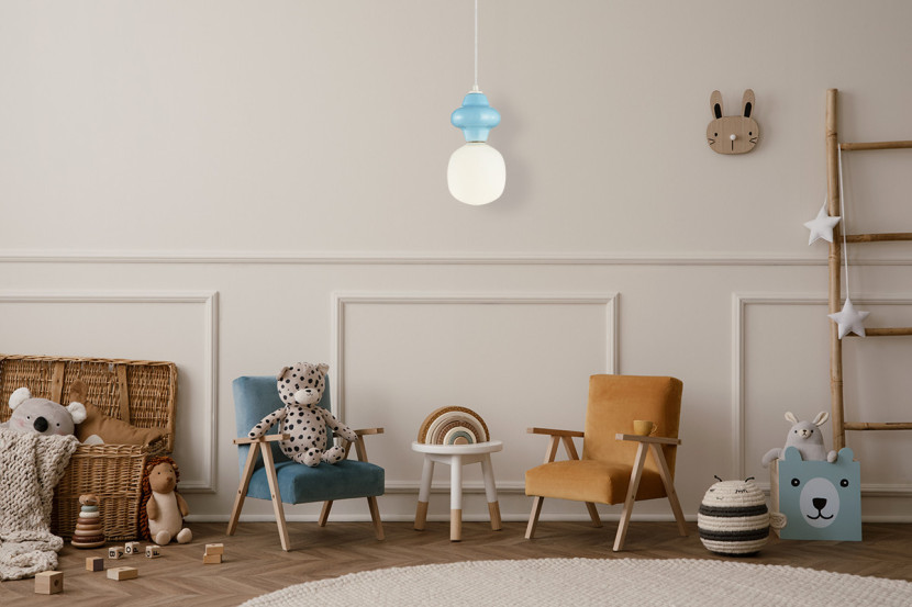 Lampa wisząca niebieska LATERA 1xE14x40W wym: 120x15x15 cm Italux