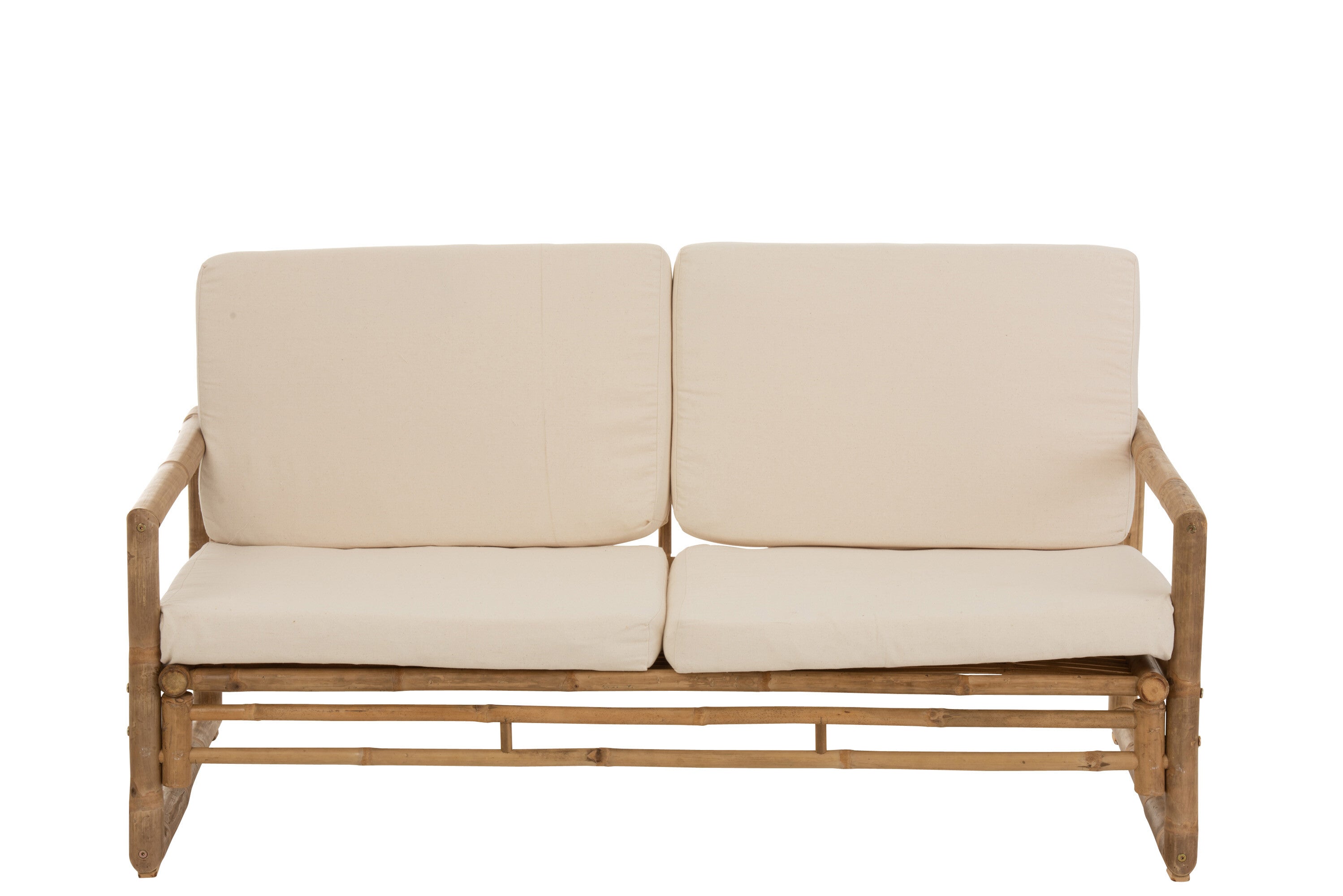 J-Line Rotan zetel - 2 pers - bamboe & textiel - naturel