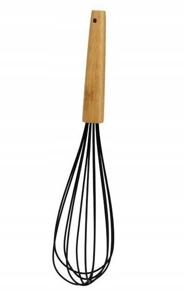 Trzepaczka silikonowa czarna do jajek 26 cm